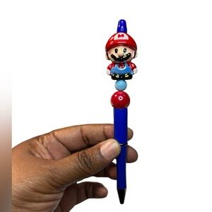 Handmade Character Pen with Red and Blue